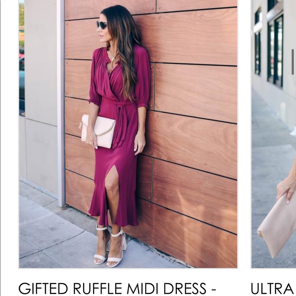 Vici Burgundy Midi Dress